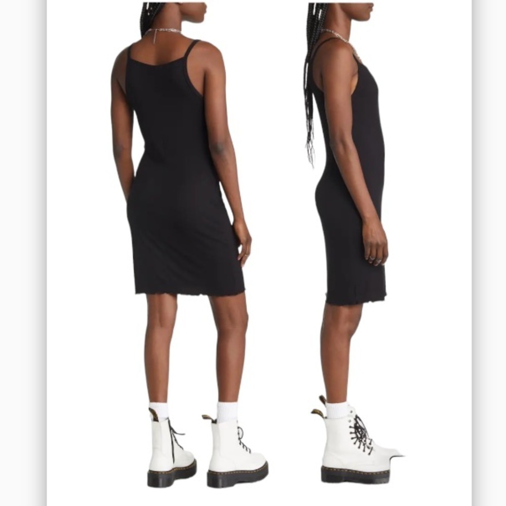 BP Black Ribbed Tank Mini Dress Size Small New